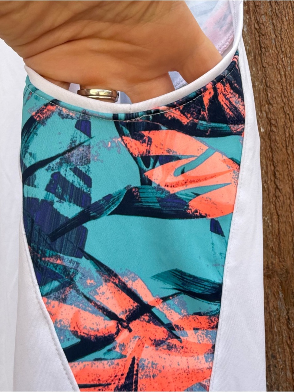 SLAZENGER Golf Women’s White Sleeveless Zip Polo Tropical Print Accents Small - Picture 10 of 11